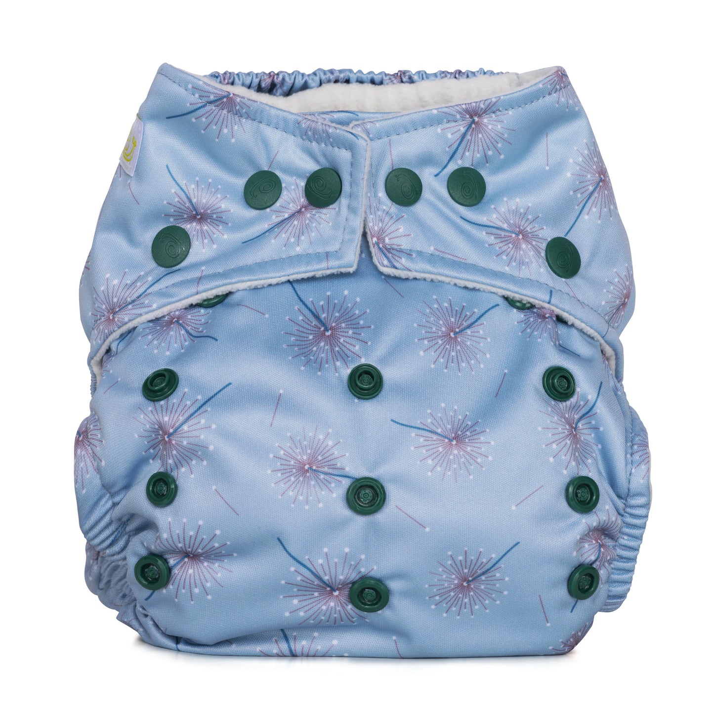 Blue Violet One Size Dandelions Reusable Cloth Nappy