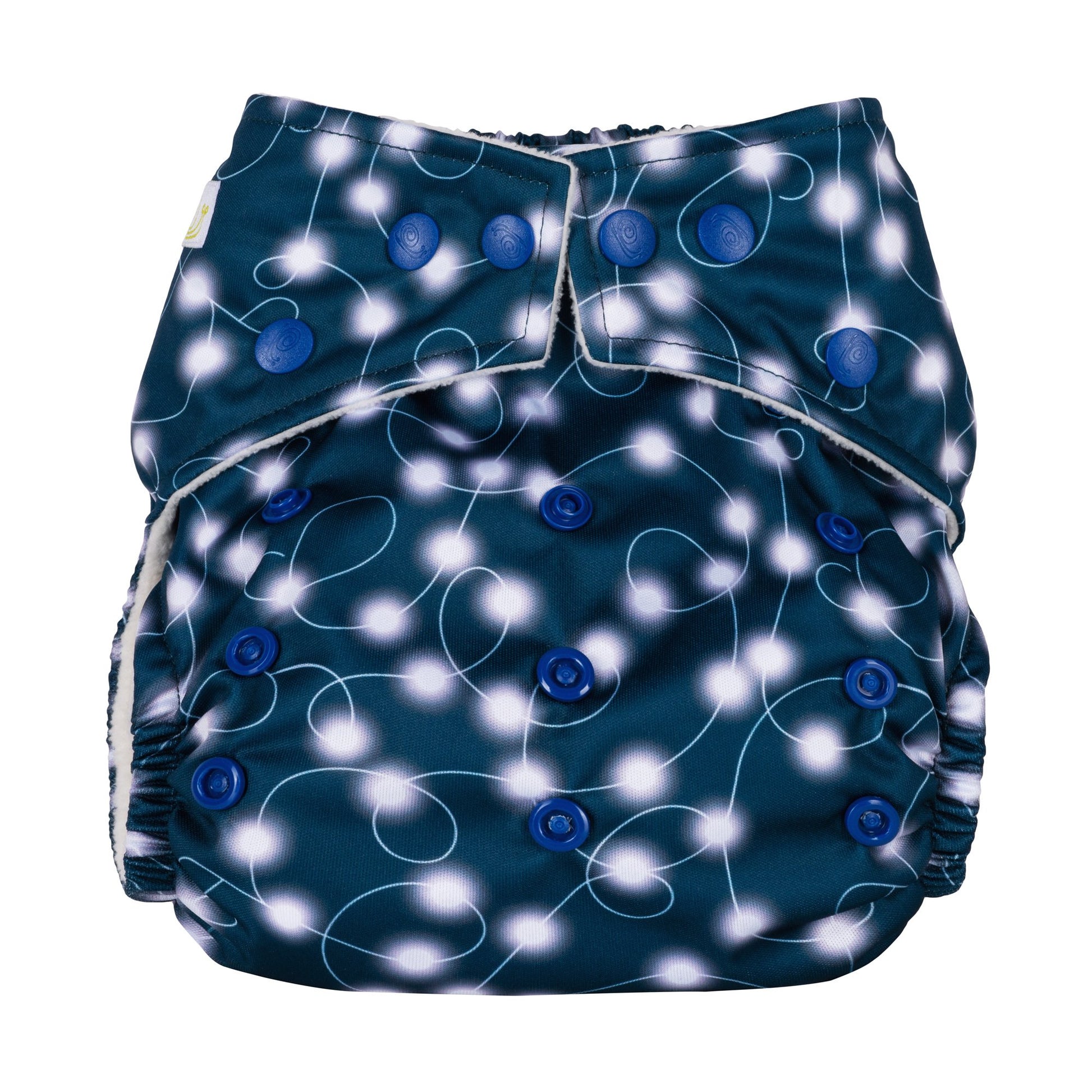 White Navy Blue One Size Fairylights Christmas Lights Reusable Cloth Nappy