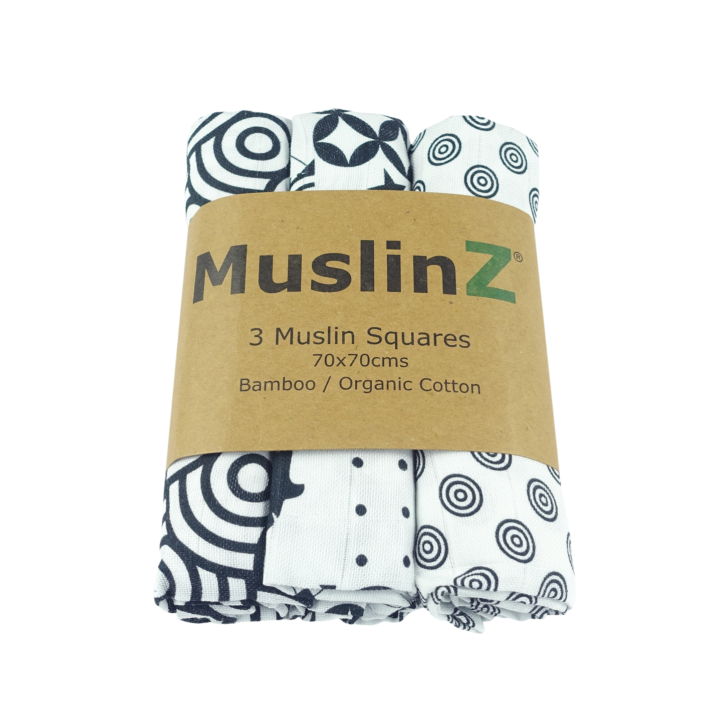 Bamboo/Organic Cotton Muslin Squares - 3 Pack
