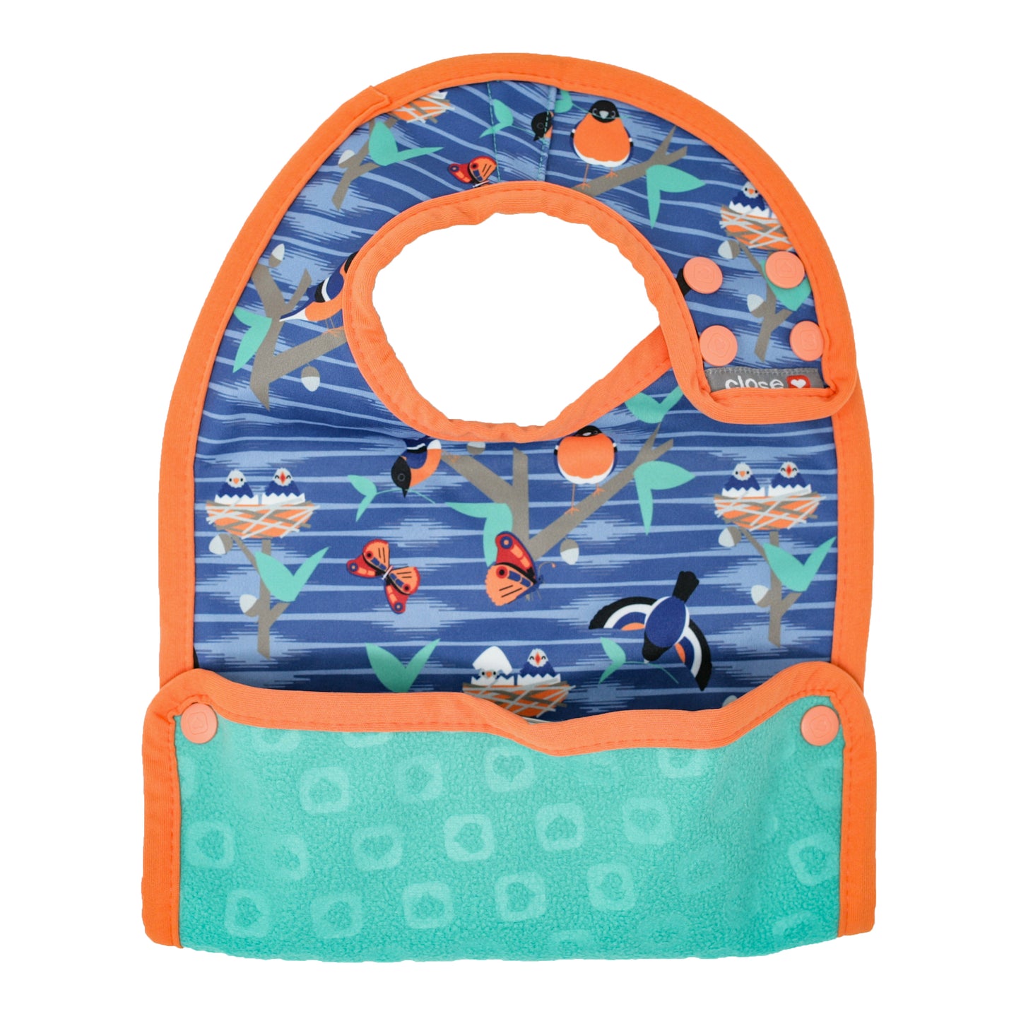Blue Orange Pop-in Stage 2 Bib Twilight Garden Recycled Plastic