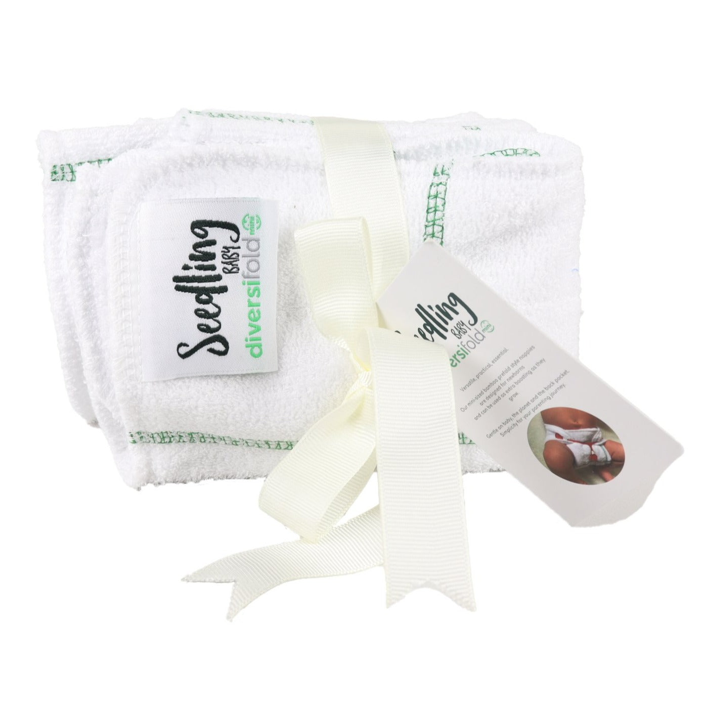 Seedling Baby Reusable Newborn Cloth Nappy Mini Diversifold Flat Prefold Bamboo Cotton Insert