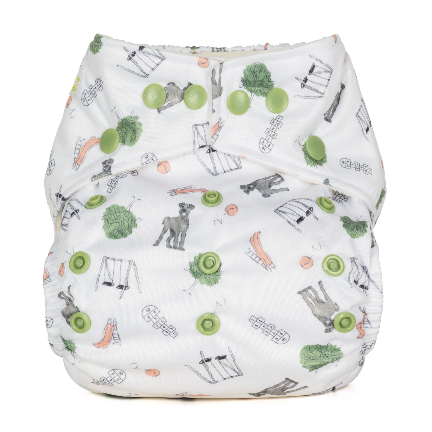 White Green One Size Outdoor Park Dog Reusable Cloth Nappy