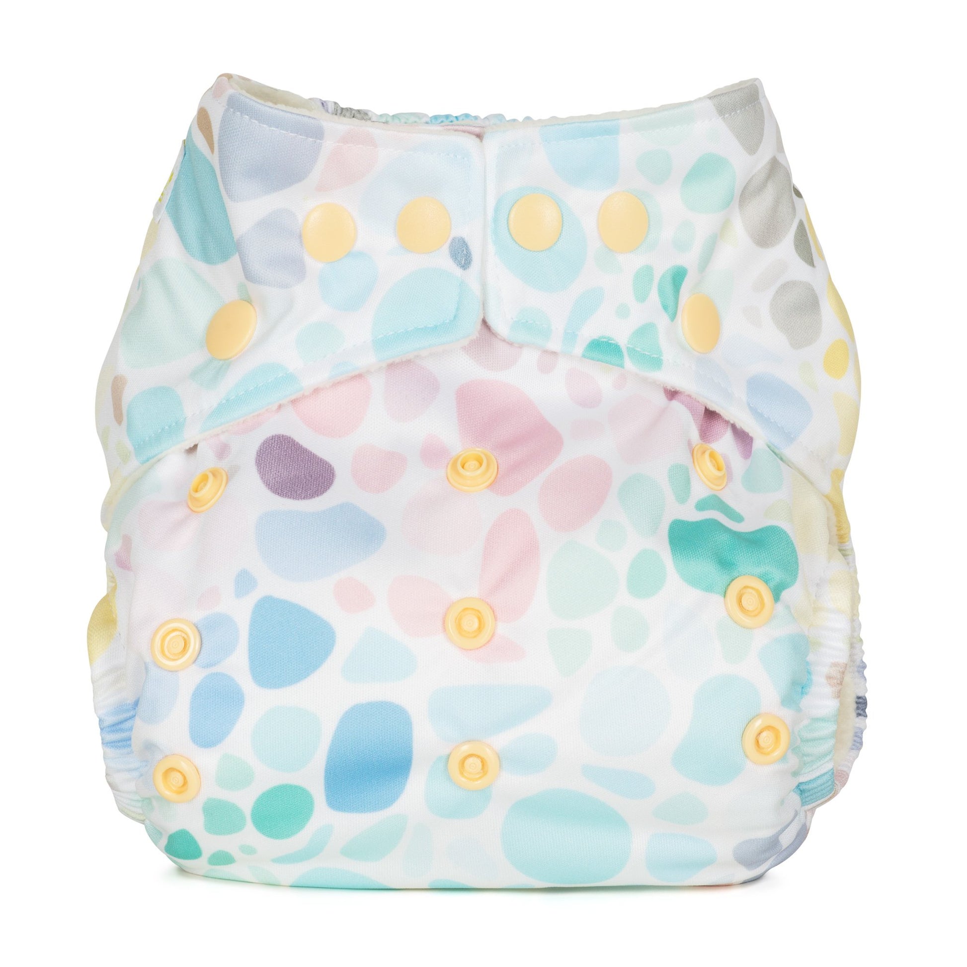 Pastel Blue Pink One Size Pebbles Seaside Reusable Cloth Nappy