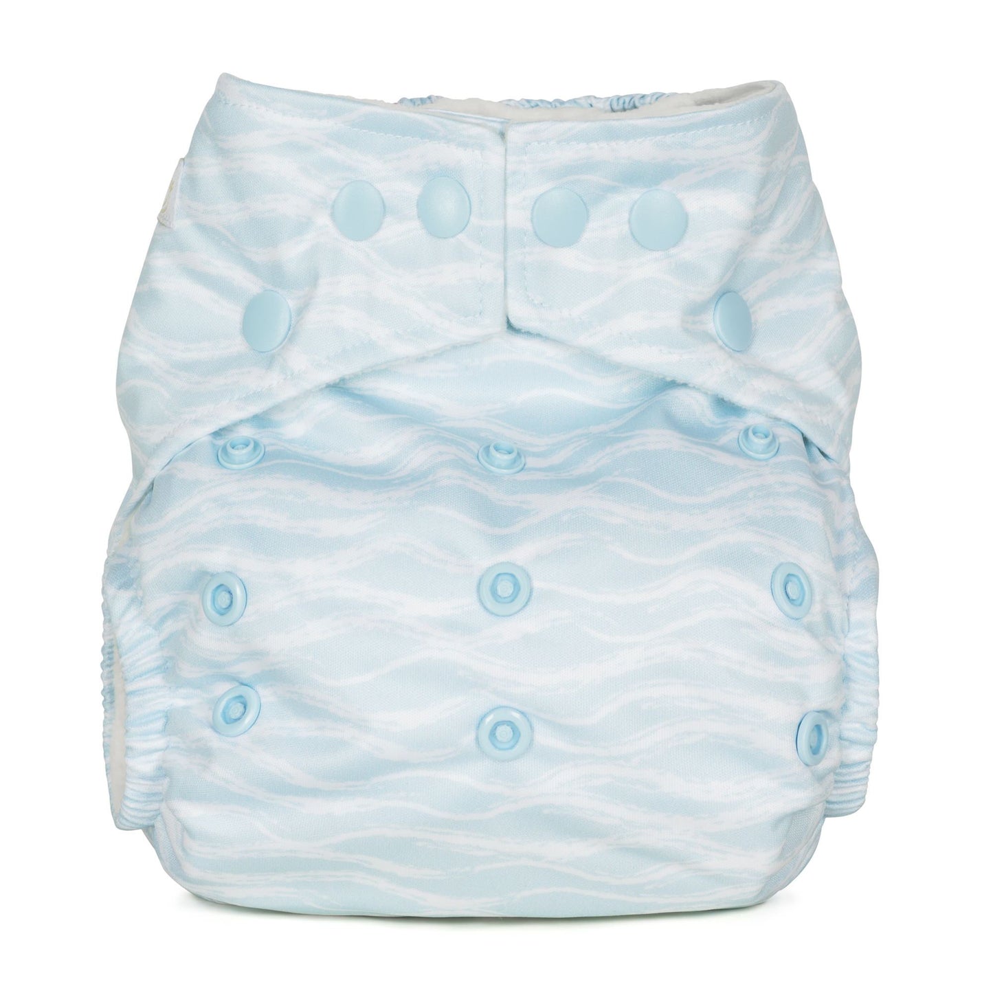 Pastel Blue One Size Waves Sea Reusable Cloth Nappy