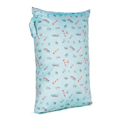 Blue Harbour Beach Lighthouse Large Reusable Nappy Wet Bag