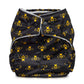 Black Yellow Baba+Boo One Size Bees Reusable Cloth Nappy