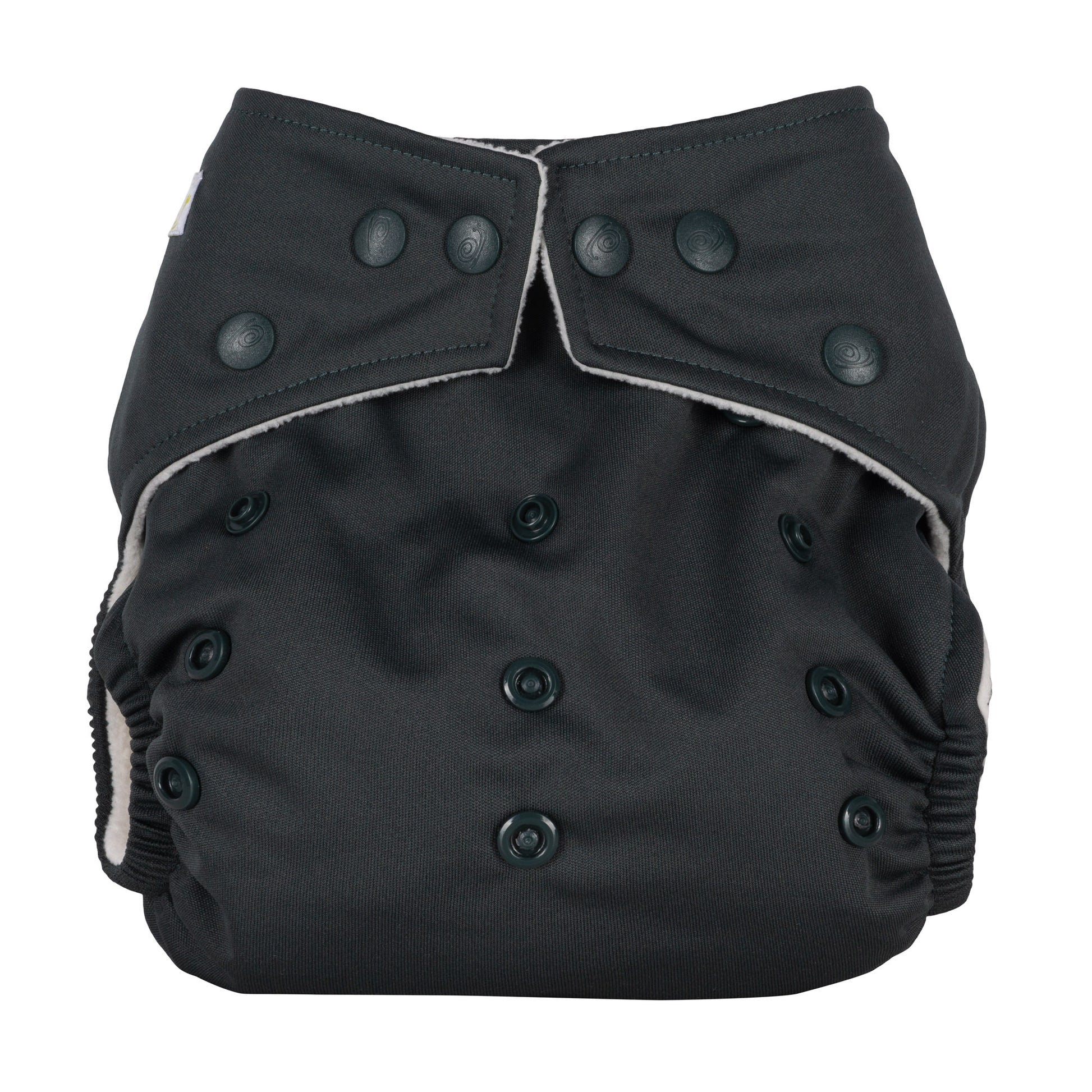 Black Dark Plain One Size Graphite Reusable Cloth Nappy