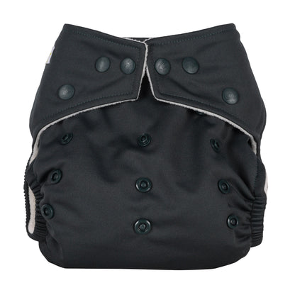 Black Dark Plain One Size Graphite Reusable Cloth Nappy