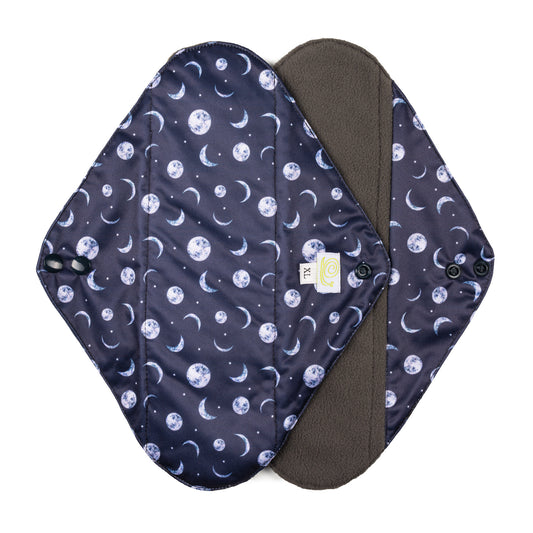 Navy Night Moon Print Baba & Boo Extra Large Cloth Sanitary Pads
