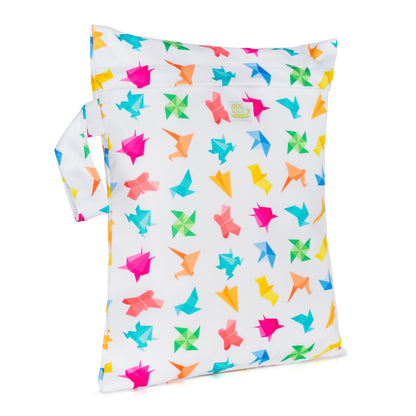 White Rainbow Origami Baba+Boo Small Reusable Nappy Wet Bag