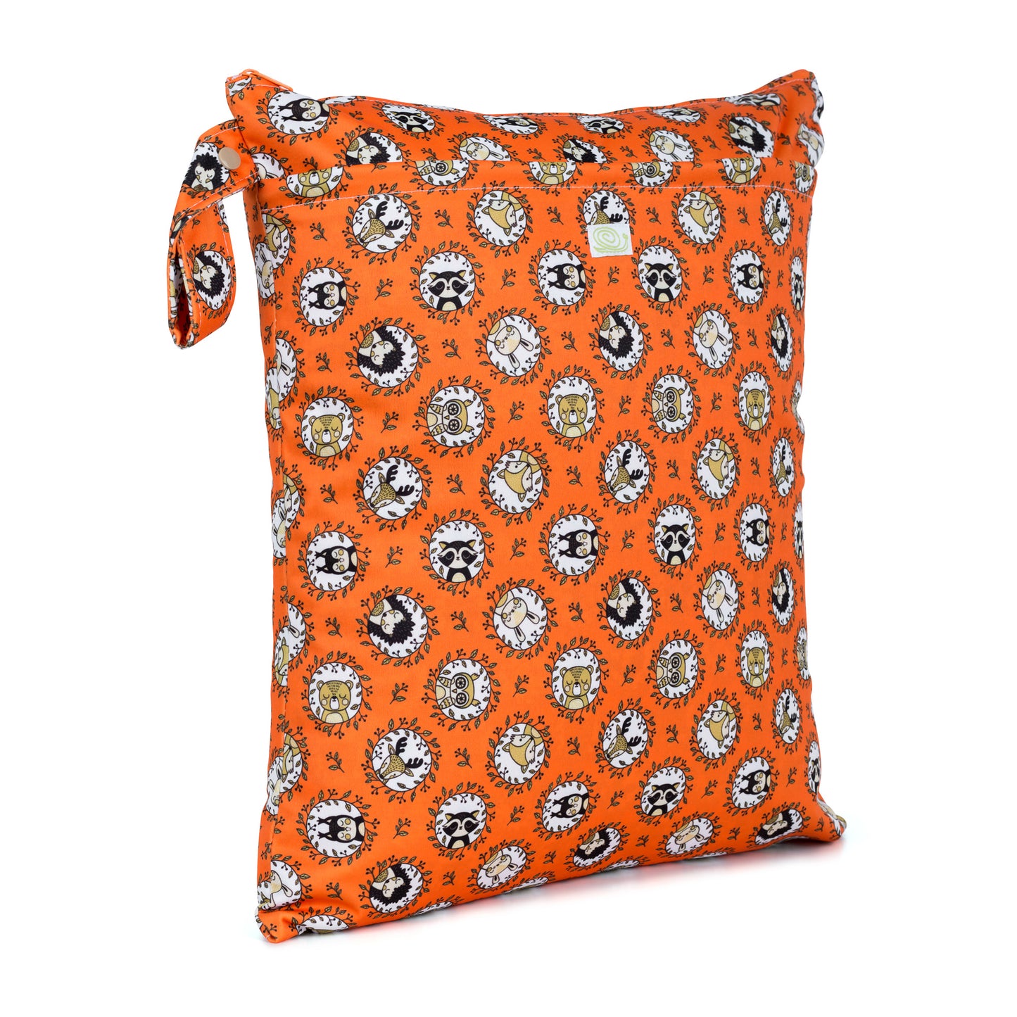 Orange Enchanted Wood Fox Dear Hedgehog Medium Reusable Nappy Wet Bag