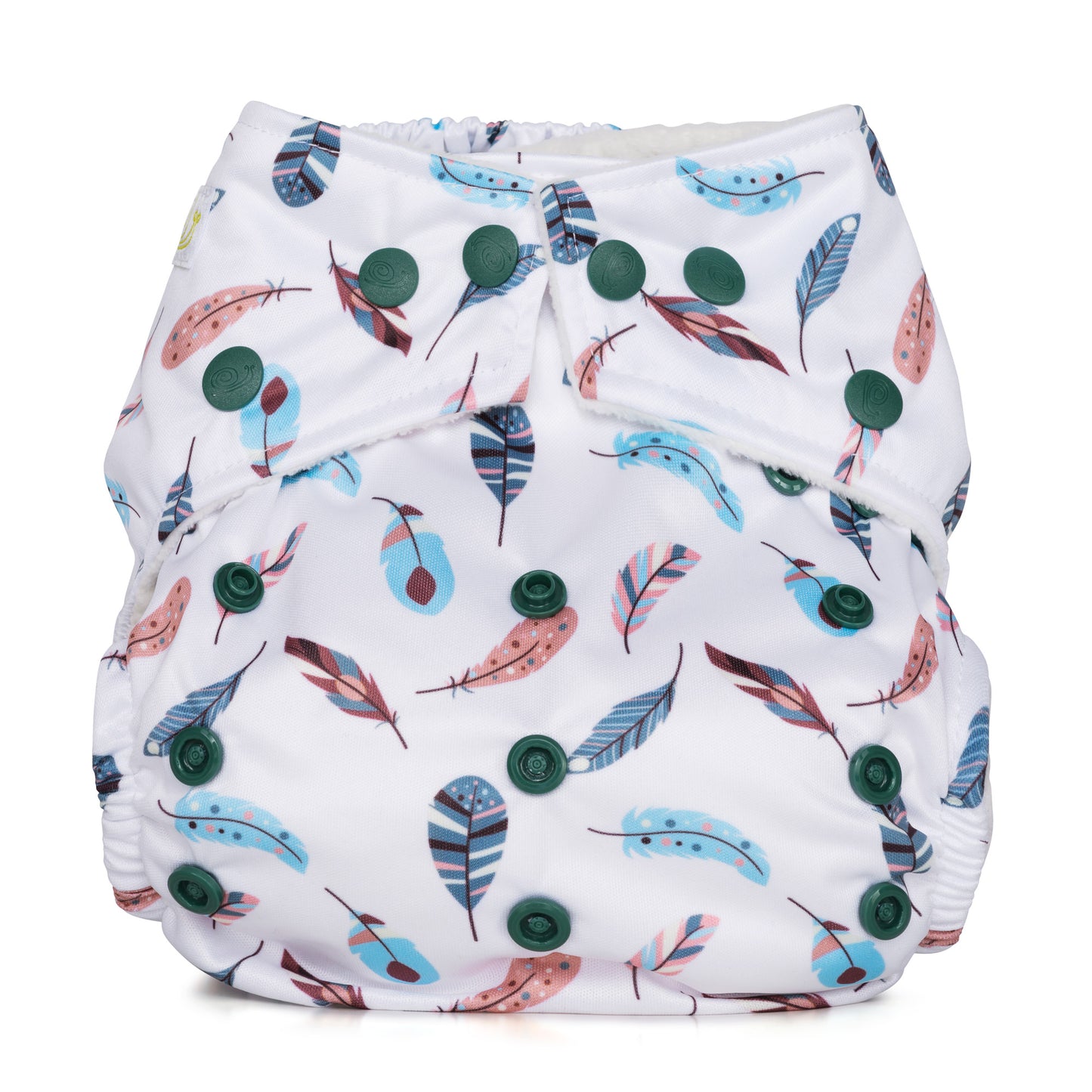 White One Size Feathers Reusable Cloth Nappy
