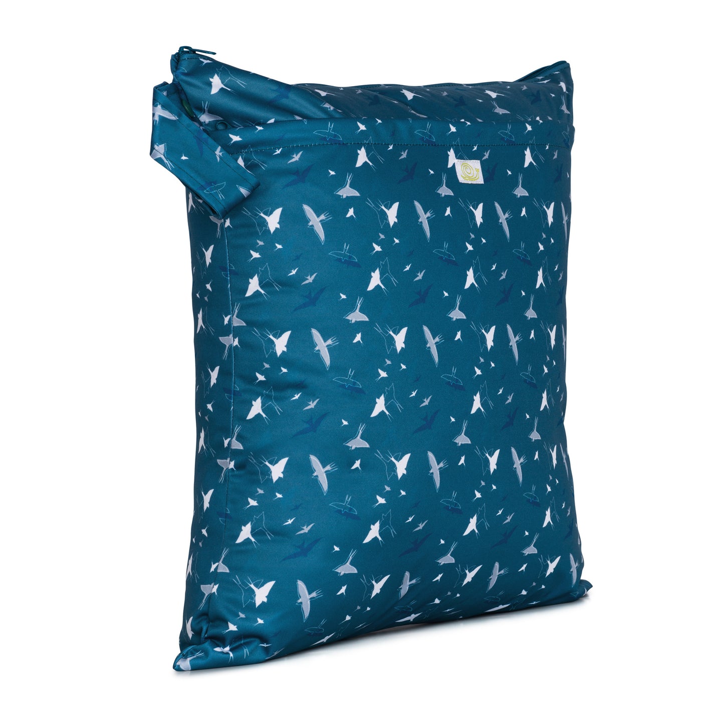 Navy Blue Swallows Birds Medium Reusable Nappy Wet Bag