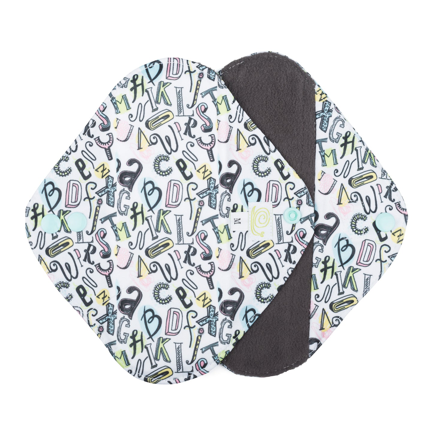 White Letter Print Baba & Boo Medium Cloth Sanitary Pads
