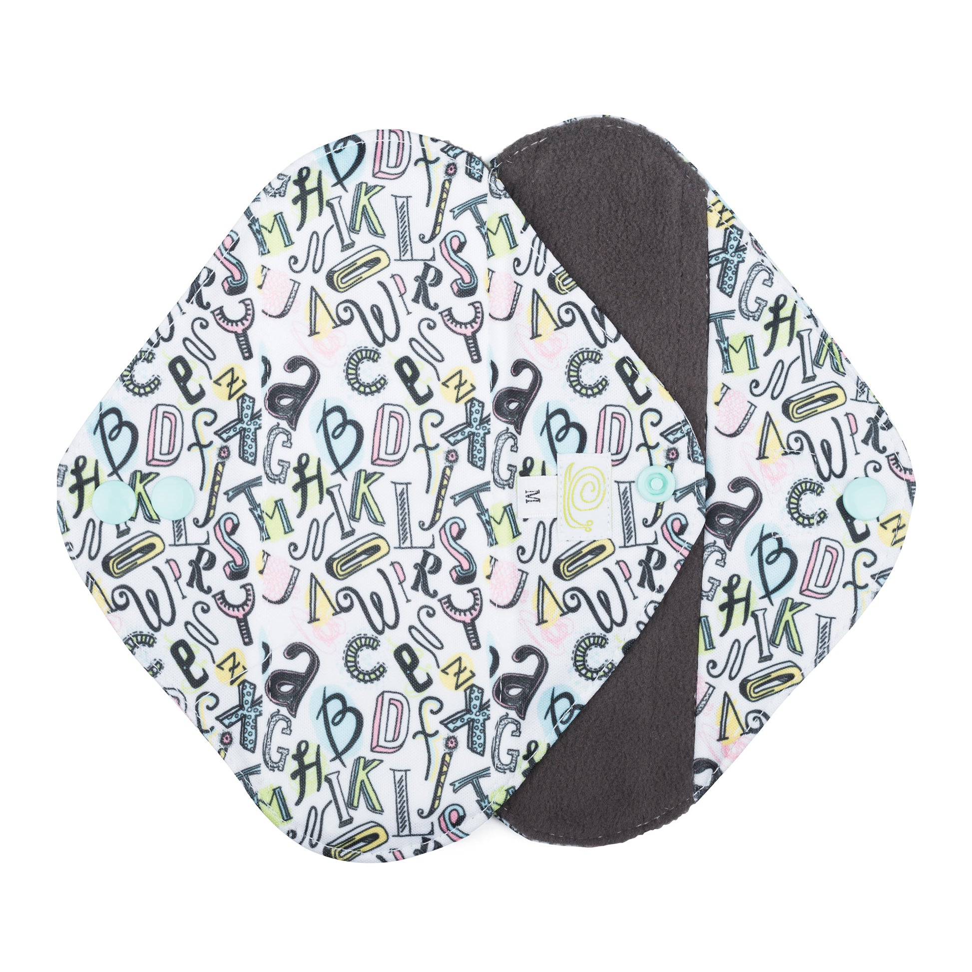 White Letter Print Baba & Boo Medium Cloth Sanitary Pads