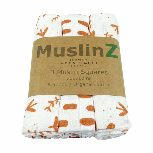 Bamboo/Organic Cotton Muslin Squares - 3 Pack