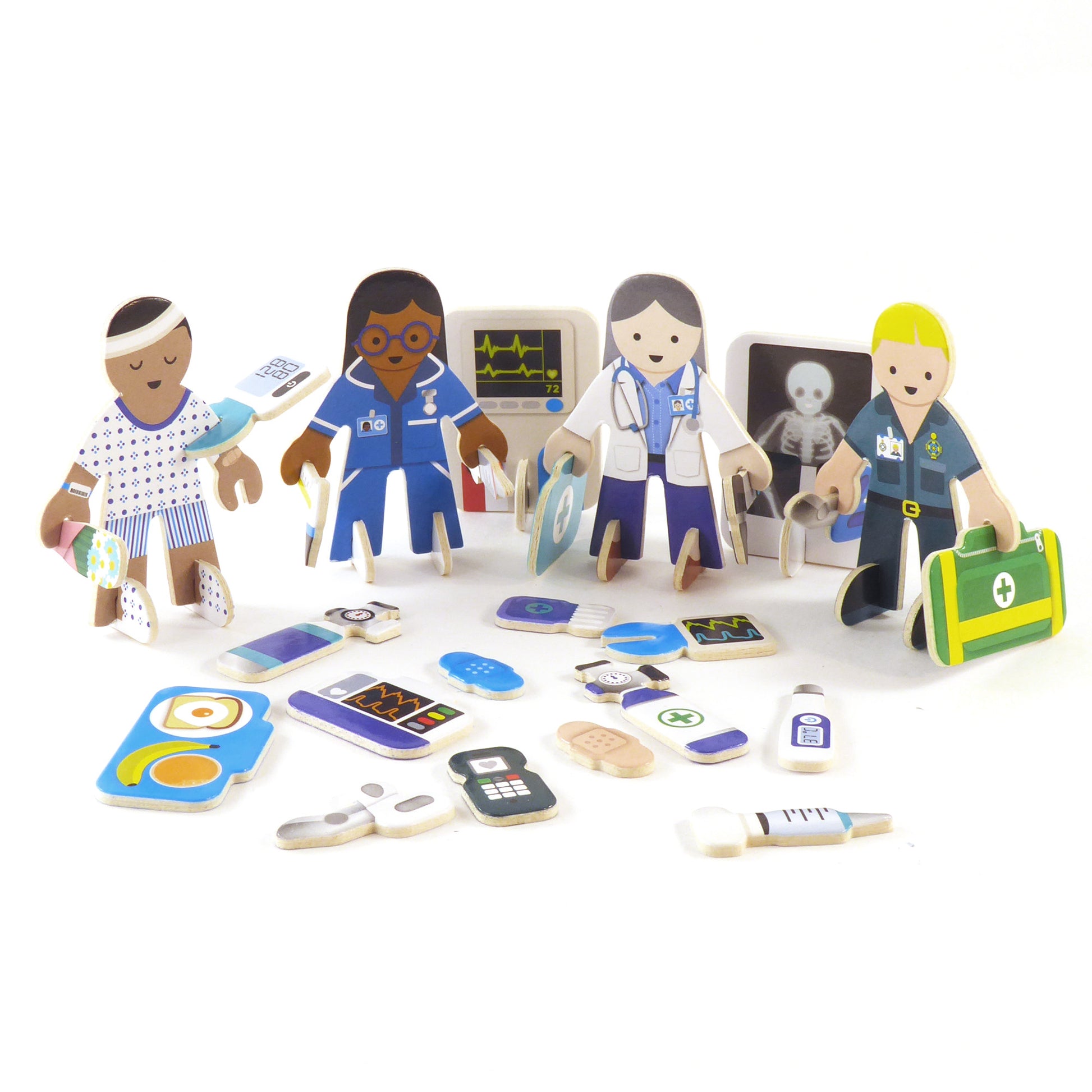 Playpress Eco Friendly Zero Waste Children's Doctor Nurse GP Hospital Playset Gift