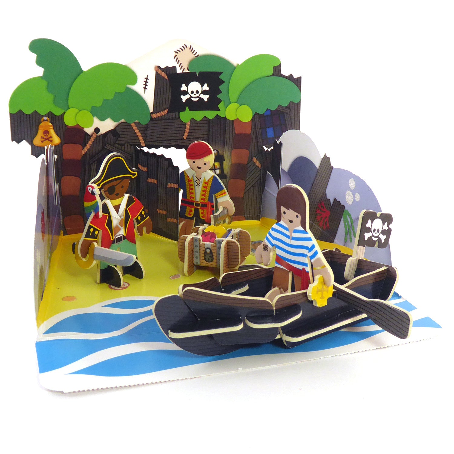 Playpress Eco Friendly Zero Waste Children's Pirate Island Ship Boat Playset Gift
