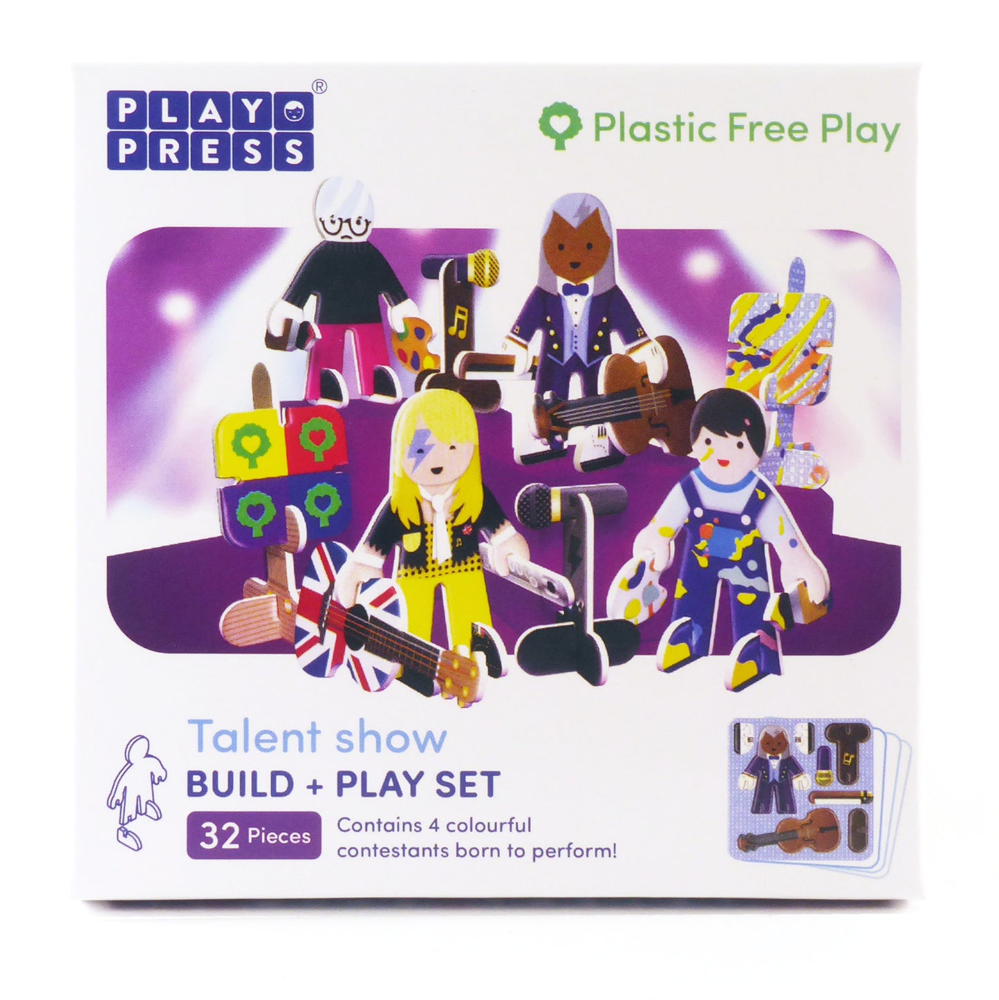 Playpress Eco Friendly Zero Waste Children's Music Artist Painter Rock Show Playset Gift