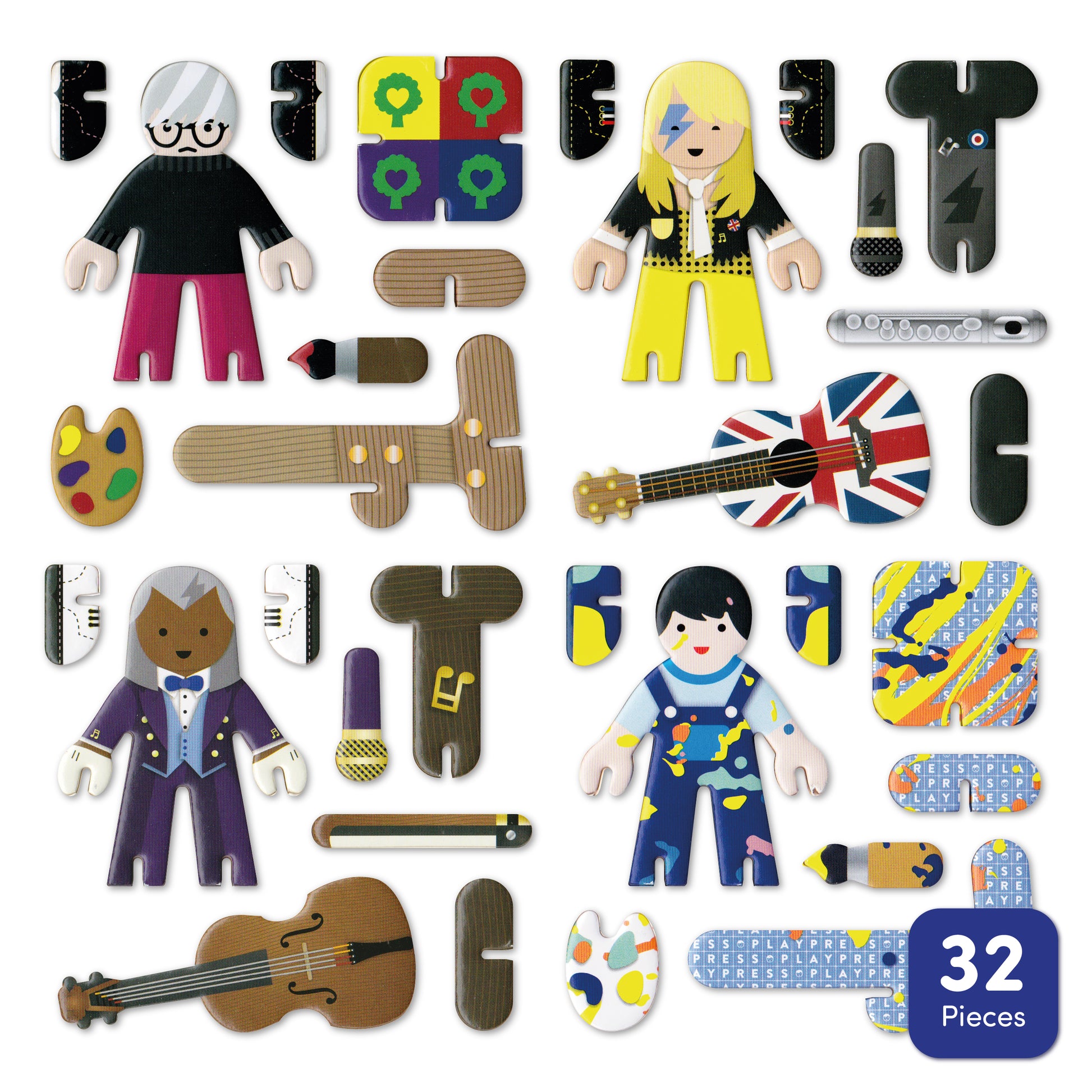 Playpress Eco Friendly Zero Waste Children's Music Artist Painter Rock Show Playset Gift