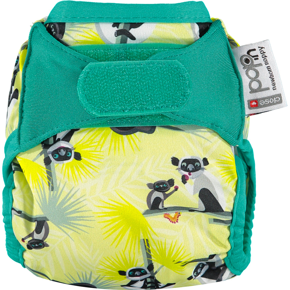 Yellow Green Pop-in Newborn Lemur Reusable Cloth Nappy