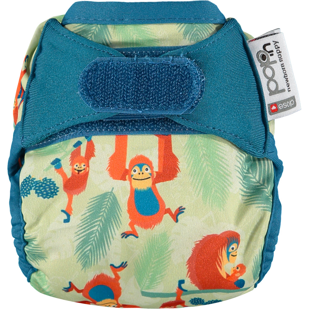 Green Blue Pop-in Newborn Orangutan Reusable Cloth Nappy