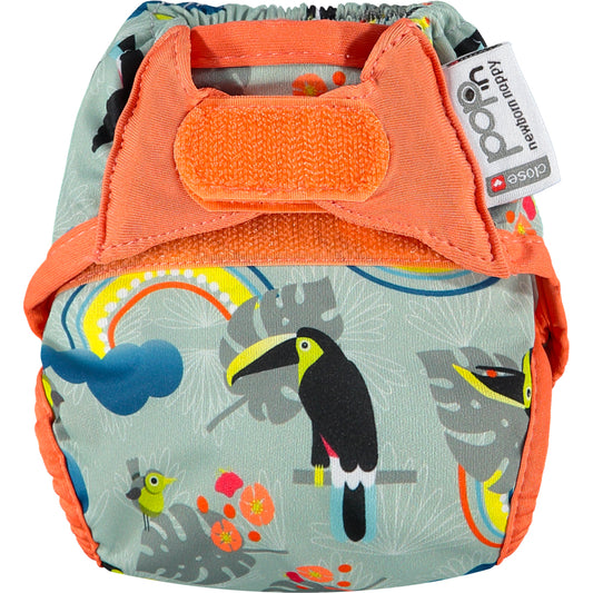 Sage Orange Pop-in Newborn Rainbow Toucan Reusable Cloth Nappy