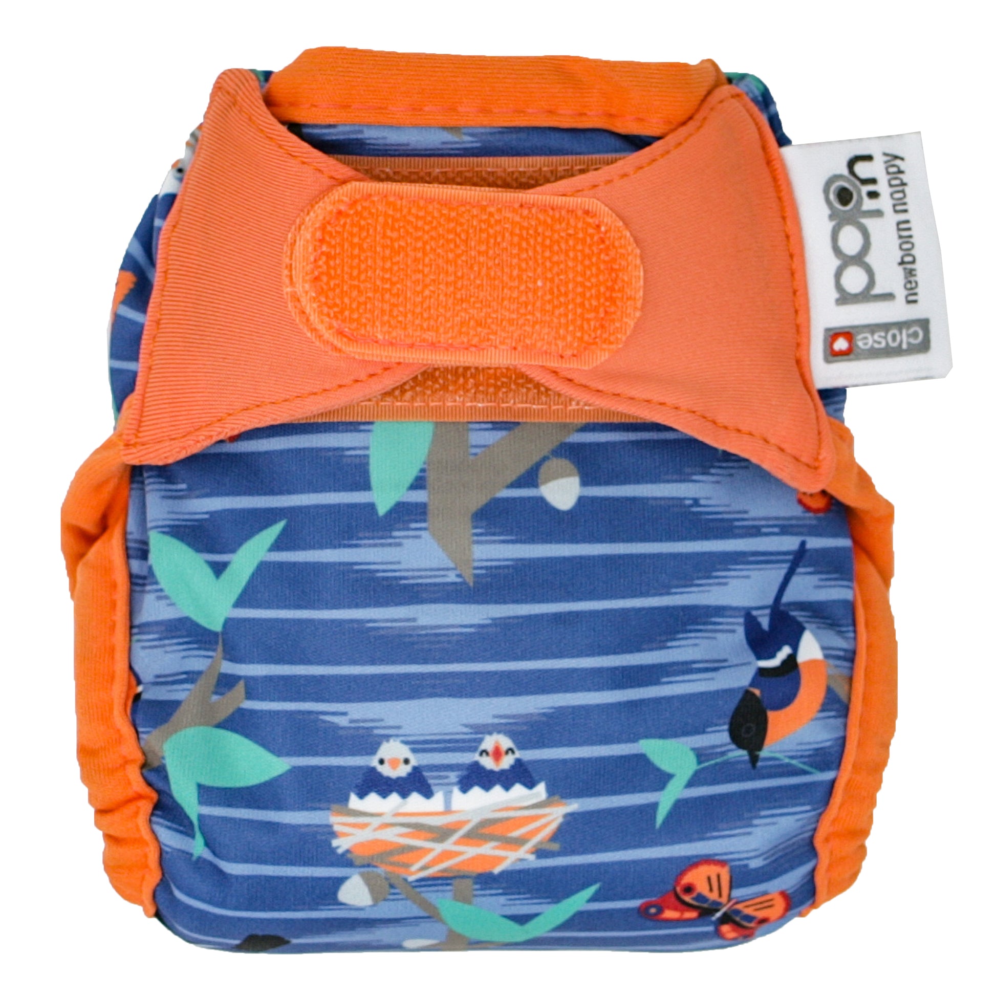 Blue Orange Pop-in Newborn Twilight Garden Reusable Cloth Nappy
