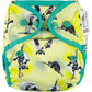 Yellow Green Pop-in One Size Lemur Reusable Cloth Nappy, With Popper Fastening