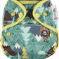 Green Pop-in One Size Bear Reusable Cloth Nappy Wrap, With Popper Fastening