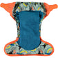 Inside Of Sage Orange Pop-in One Size Rainbow Toucan Reusable Cloth Nappy, With Velcro Fastening