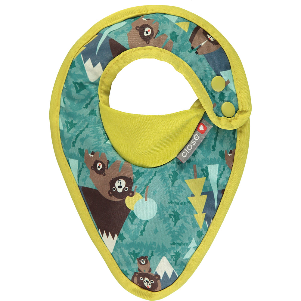 Green Pop-in Stage 1 Bib Bear Recycled Plastic