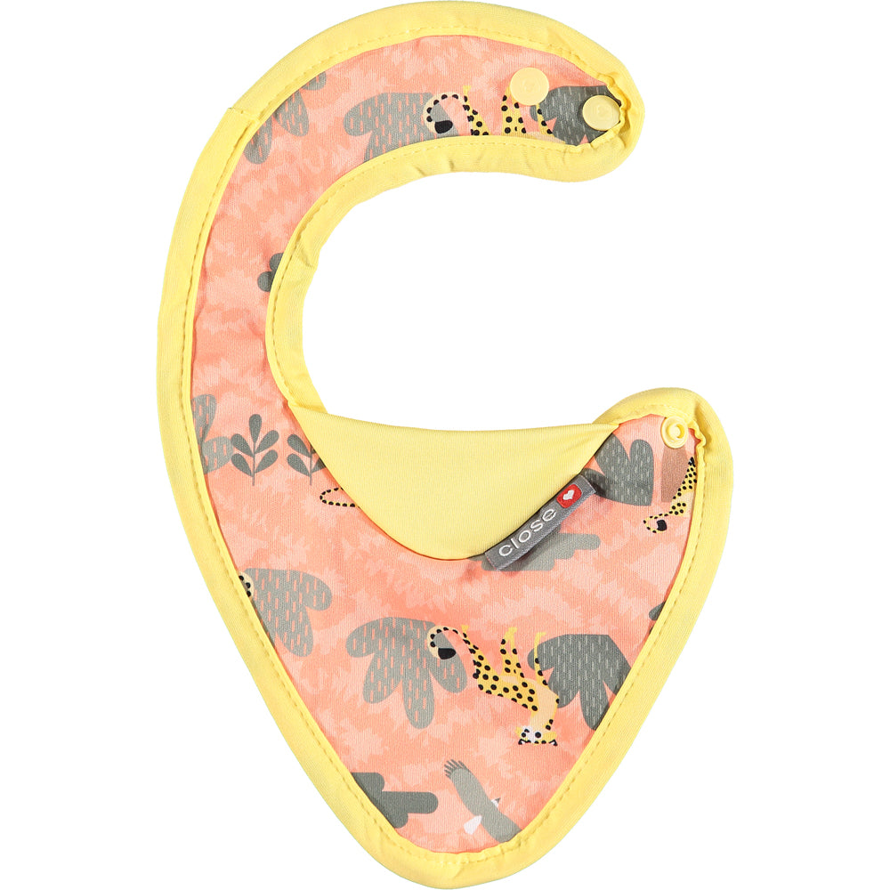 Undone Peach Yellow Pop-in Stage 1 Bib Cheetah Recycled Plastic