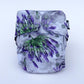 Grey Purple One Size Agapanthus Flower Reusable Cloth Nappy