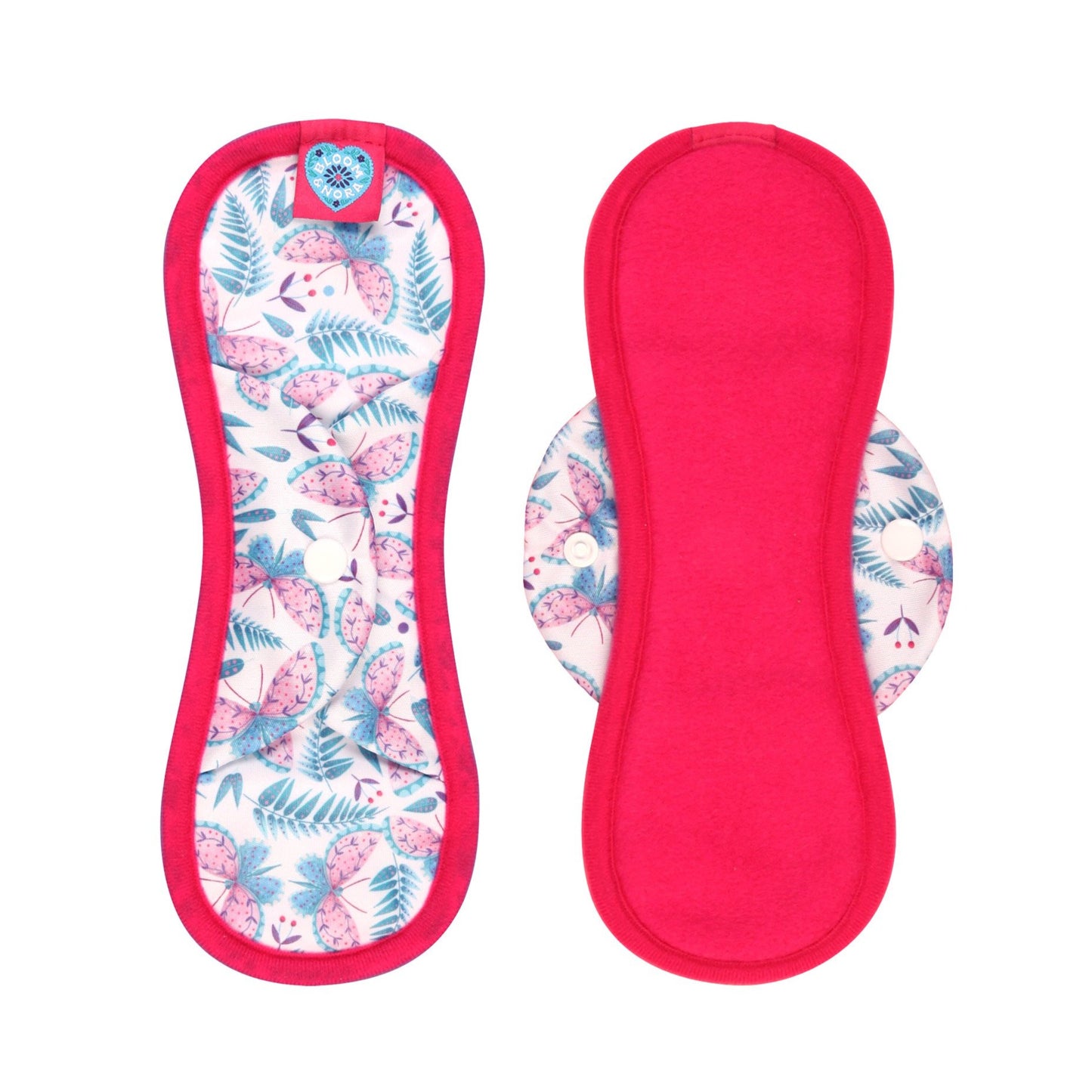 Dark Pink Flutter Bloom & Nora Midi Reusable Cloth Sanitary Pad Zero Waste Period