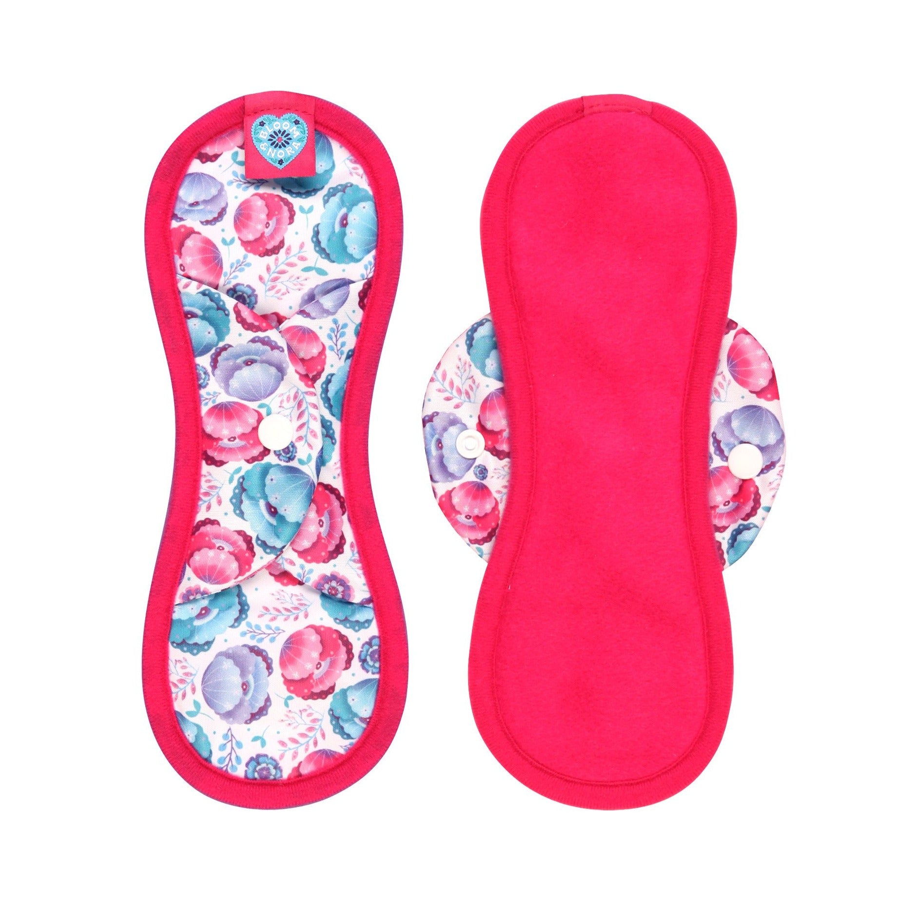 Dark Pink Petal Bloom & Nora Midi Reusable Cloth Sanitary Pad Zero Waste Period