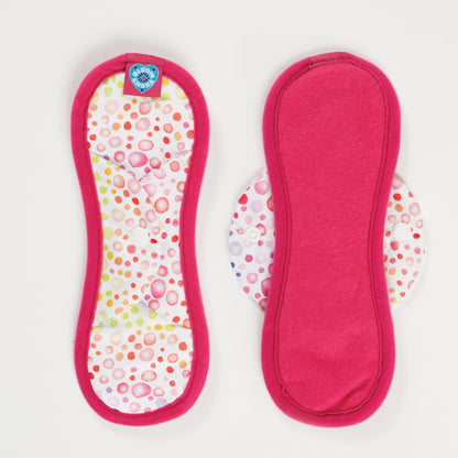 Dark Pink Raindrops Bloom & Nora Midi Reusable Cloth Sanitary Pad Zero Waste Period