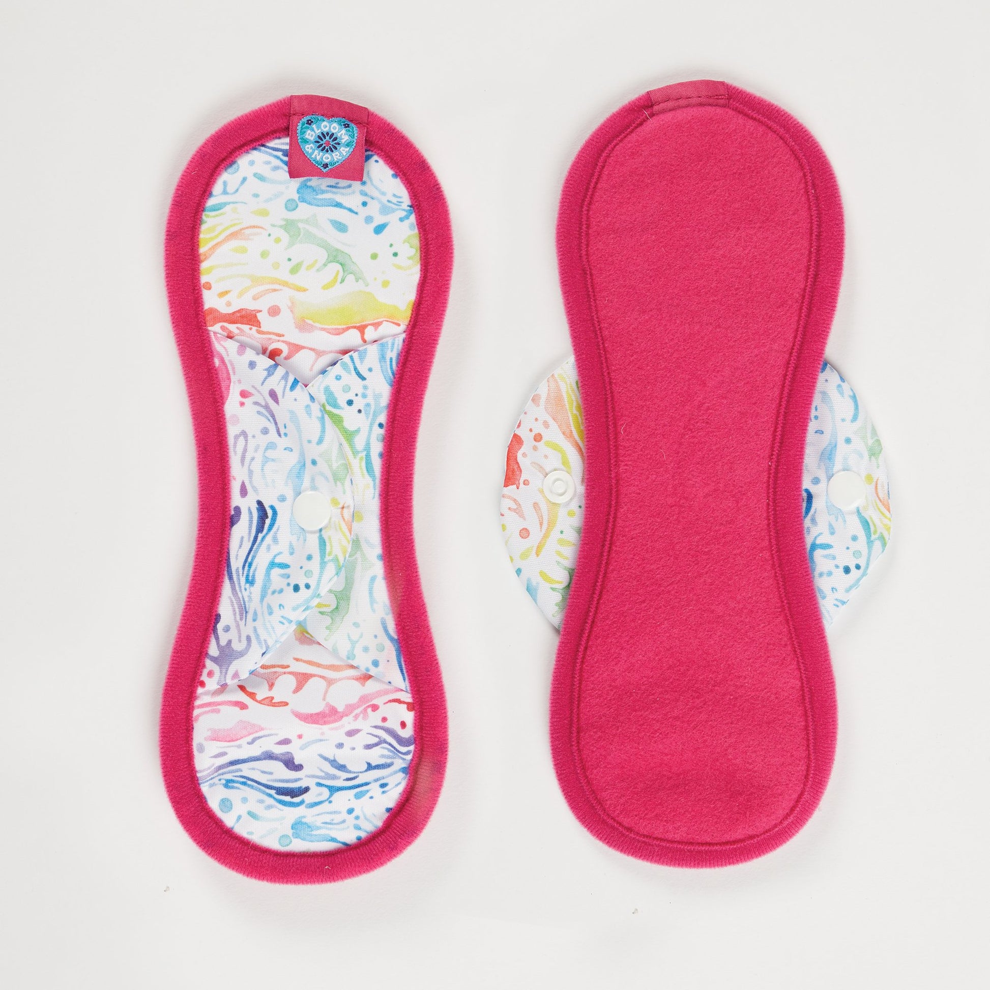 Dark Pink Seascape Bloom & Nora Midi Reusable Cloth Sanitary Pad Zero Waste Period