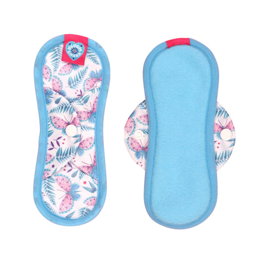 Light Blue Flutter Bloom & Nora Mini Reusable Cloth Sanitary Pad Zero Waste Period