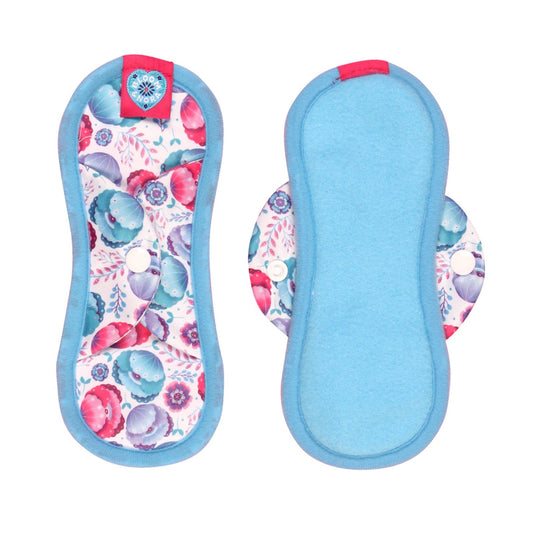 Light Blue Petal Bloom & Nora Mini Reusable Cloth Sanitary Pad Zero Waste Period