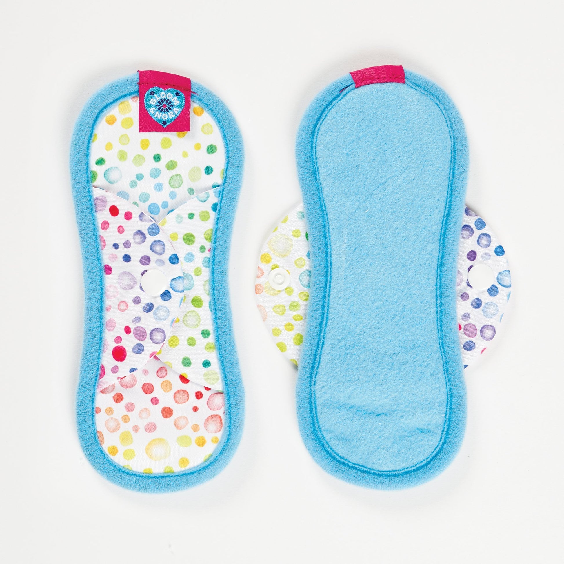 Light Blue Raindrops Bloom & Nora Mini Reusable Cloth Sanitary Pad Zero Waste Period
