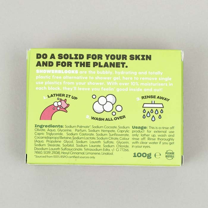 Plastic Free Vegan Soap Shower Block Mint Grapefruit