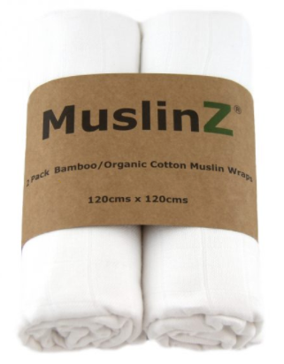 Bamboo/Organic Cotton Muslin Swaddles - 2 Pack