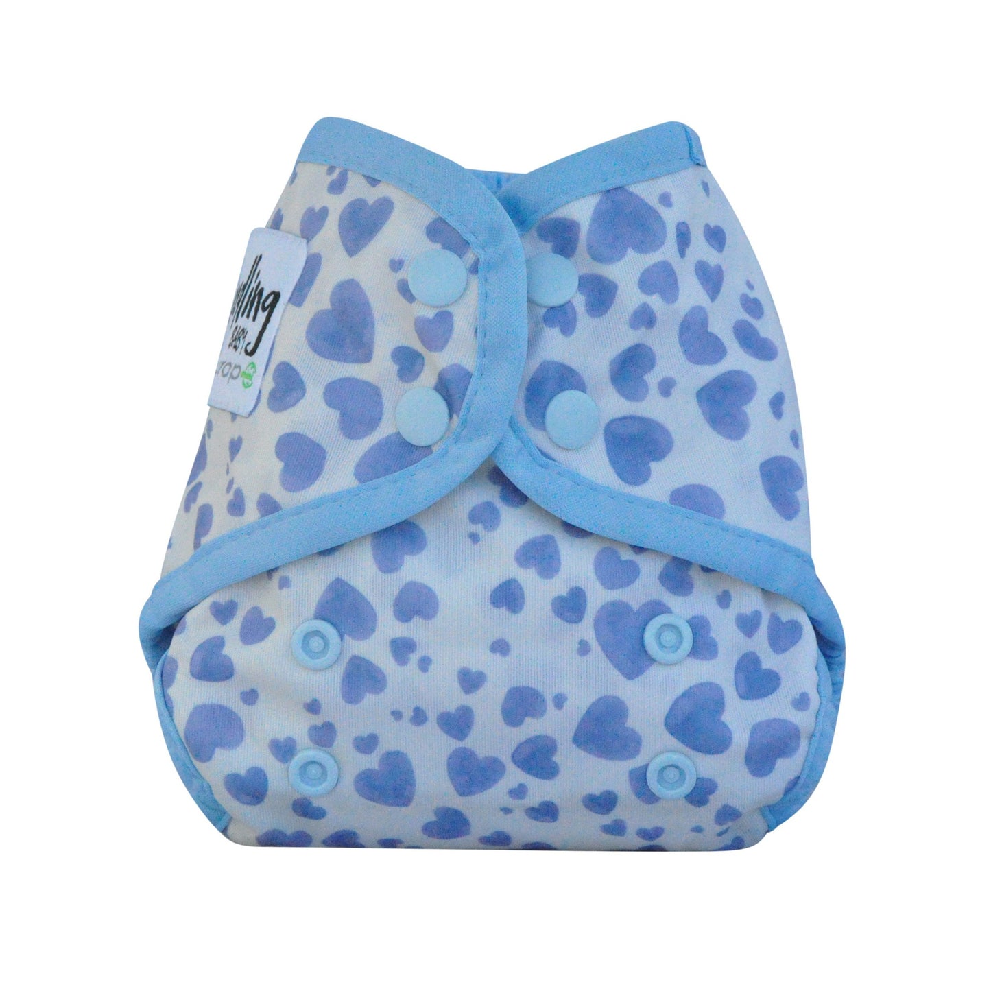 Seedling Baby Reusable Cloth Mini Comodo Nappy Wrap Blue Hearts